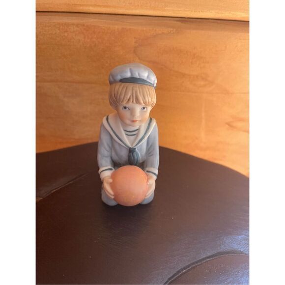 Vintage Applause Ceramic Victorian Style Boy Playing With Ball Figurine - Picture 1 of 5